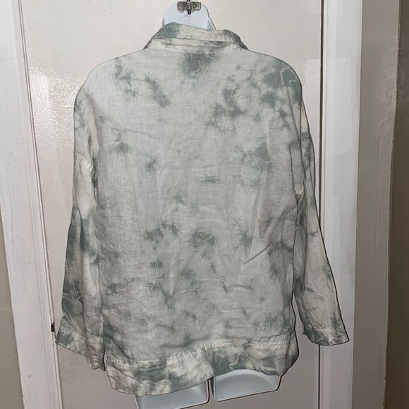 RACHEL ZOE 100% Linen Long Sleeve Blouse-L - Picture 3 of 5